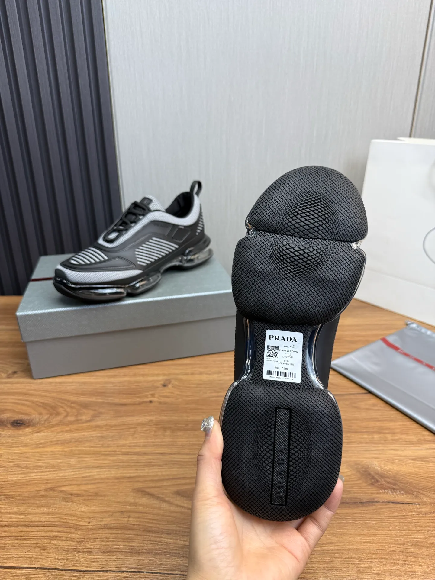 Men's shoes 💰640💰 [PRADA] Men's shoes are popular in the counter, high-quality shipments ✔️Official website synchronization, original fly-woven epoxy fabric + cowhide lining, 1⃣️ to 1⃣️ replica, original air-cushion original bottom, 38-45 (one size larger)